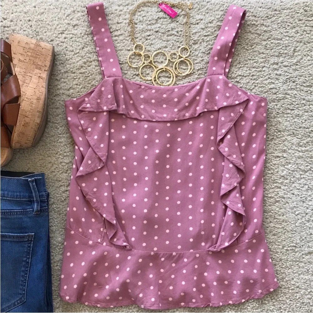 Matilda Jane Pink Clam Bake Ruffled Tank - Picture 2 of 6